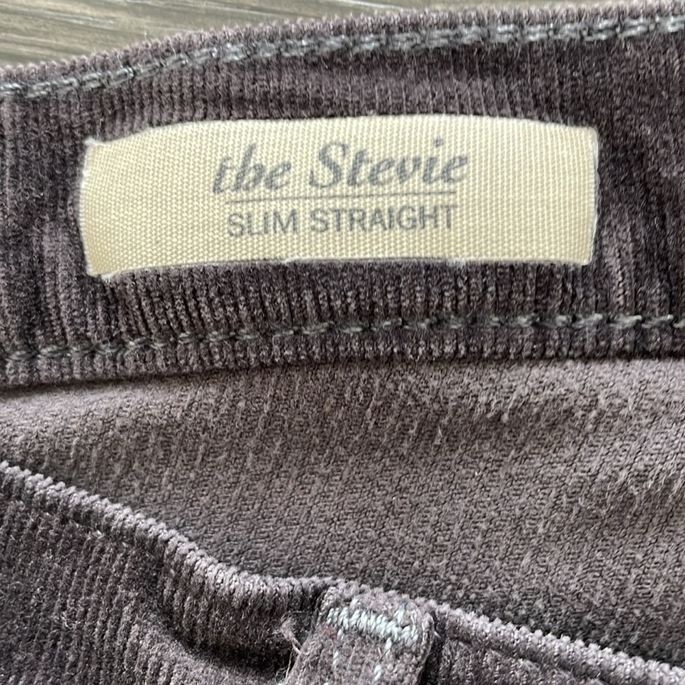 Sz26 AG Adriano Goldschmied The Stevie Slim Straight Grey Corduroy Denim EUC - Picture 7 of 12